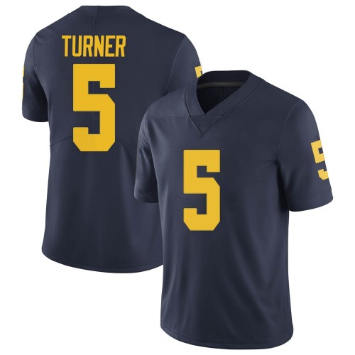 DJ Turner Michigan Wolverines Men's NCAA #5 Navy Limited Brand Jordan College Stitched Football Jersey BSO8554SD